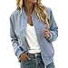 HTNEDNST Bomberjacke Damen Leicht Sommer Jacke - Blouson Jacke Lässig Kurz Pilotenjacke Langarm Oversized Übergangsjacke Fliegerjacke