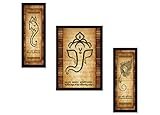 NOBILITY Ganesha Framed Painting UV Textured Design Religious Wall Art Decor Showpiece Figurine Idol Statue