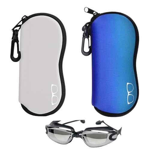 FORMVERSITY 2 Piezas Funda para Gafas de Natación, Con Gancho y Cremallera,...