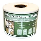Bonivack 120ft Tree Wrap to Protect Bark, Tree Wrap for Damaged Bark, Tree Trunk Wrap to Keep Plants Warm and Tree Trunk Protectors from Deer and Animal, Durable and Effective, White