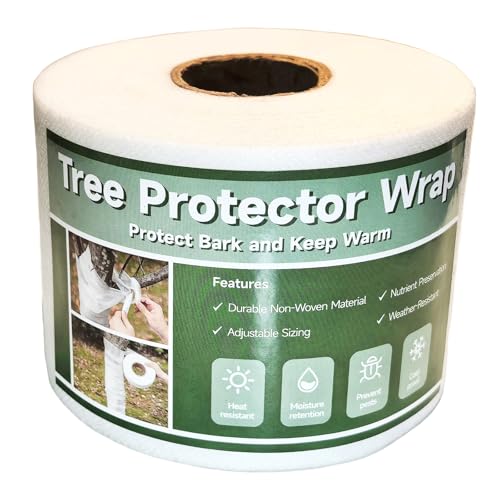 Bonivack 120ft Tree Wrap to Protect Bark Tree Wrap for Damaged Bark Tree Trunk Wrap to Keep Plants Warm and Tree Trunk Protectors from Deer and Animal Durable and Effective White