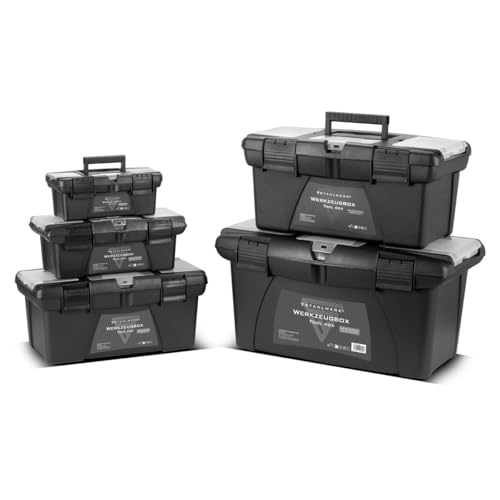 STAHLWERK Toolbox Set mit 5 leeren Werkzeugkisten | Werkzeugbox | Werkzeugkoffer | Werkzeugkasten | Werkzeug-Organizer | 5 in 1 Modul-System mit...