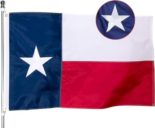 Texas Flag 4x6 Heavy Duty Outdoor, Heavy Duty Nylon High Wind Texas Flag, Featuring Vivid Color and Durable Brass Grommets for Long-Lasting Display