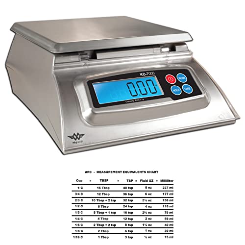 My Weigh Digital Scale | Kd-7000 | Silver | Includes Arc Measurements Equivalents Chart Sticker #TOP17