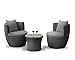 Garden Store Direct Rattan Wicker Bottle Shape Bistro Patio Set, Aluminium, Seat Pads & Back Cushions, 3 Colours To Choose From (Black) Garden Store Direct Rattan Wicker Bottle Shape Bistro Patio Set, Aluminium, Seat Pads & Back Cushions, 3 Colours To Choose From (Black)
