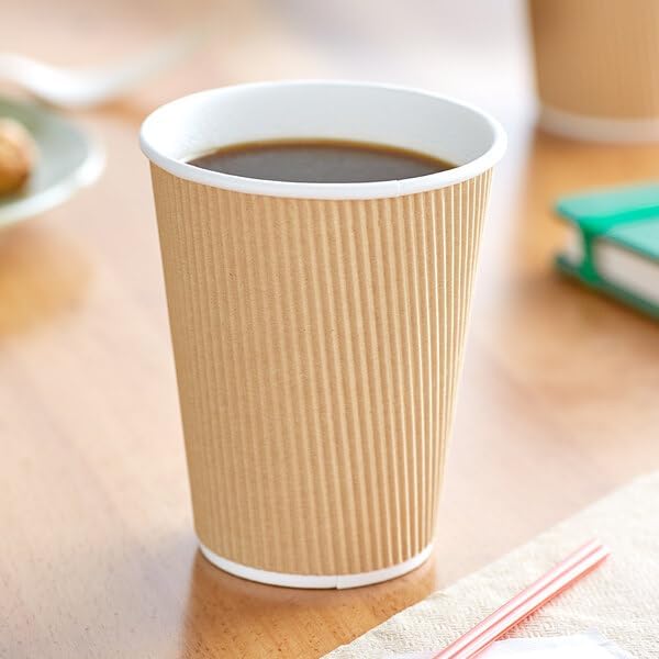 Ripple Paper Cups for Coffee & Tea Made in USA | Bulk for Home, Office, Restaurants & Coffee Shops | Recyclable, Insulated, & Disposable To-Go Cups for Hot Beverages (12oz - 200 Count) - Image 4