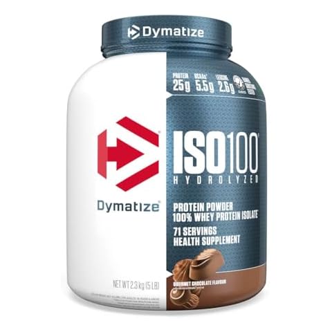 Dymatize Nutrition ISO 100, Whey Protein Powder, Gourmet Chocolate, 5 Pound Cover