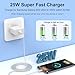 USB C Charger for Samsung Fast Charger USB C Plug & Cable 3M Long 25W Type C Super Fast Phone Charging Android Adaptor UK 2-Pack for Galaxy S25 Ultra/S24/S23/S22/S21/A56/A... 20/10 White