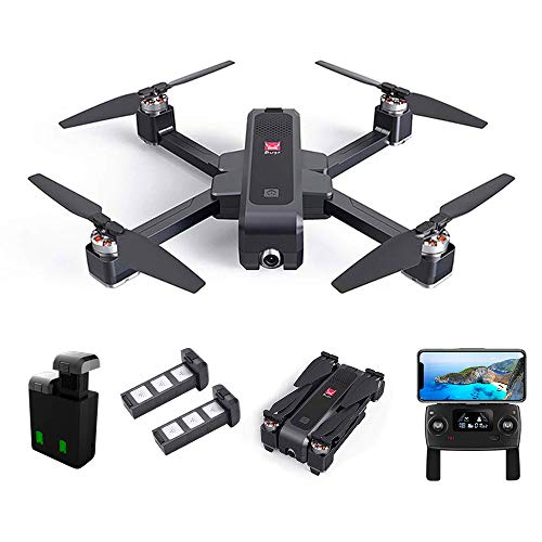 MJX Bugs 4W Drone 2K 5G WiFi Camera Drone, Foldable GPS B4W RC Quadcopter with Bugs GO App Operation Altitude Hold Track Flight Double Charging 3400mAh 2 Battery (Black Mjx B4w)