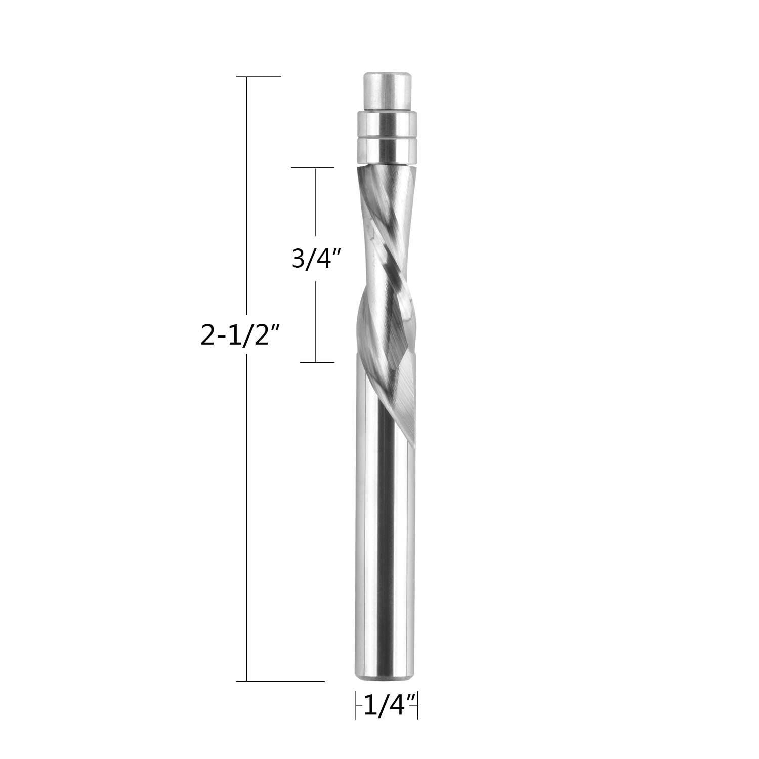 SpeTool Down Cut 1/4 Shank Carbide Flush Trim Router Bit 3/4 inch Cutting Length Spiral Router Bit Woodwork CNC Machining 3D: Tools & Home Improvement