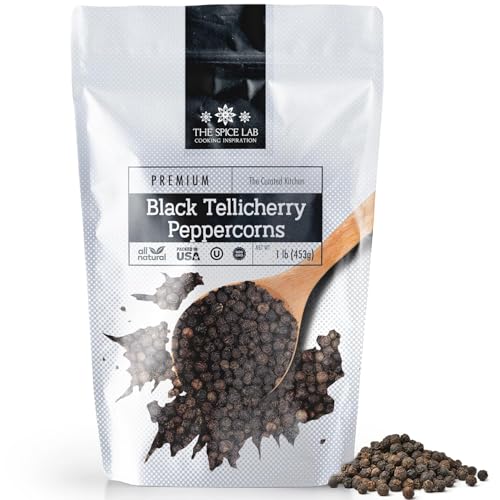 The Spice Lab Black Tellicherry Peppercorns for Grinder Pack...