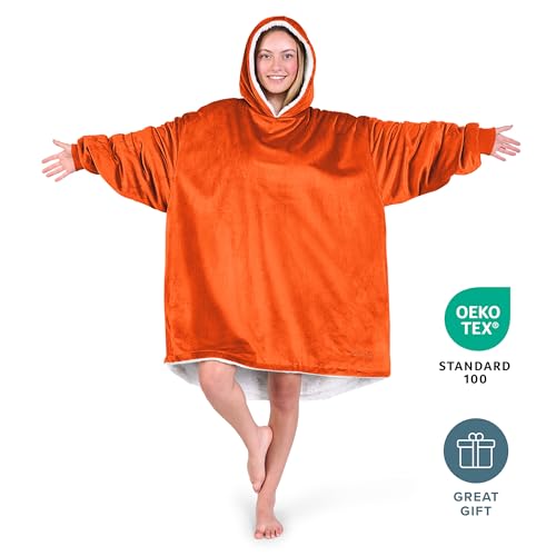 Image of Bare Home Wearable Blanket Hoodie - Soft Plush Sherpa - Warm and Cozy - Oversized Wearable Blanket