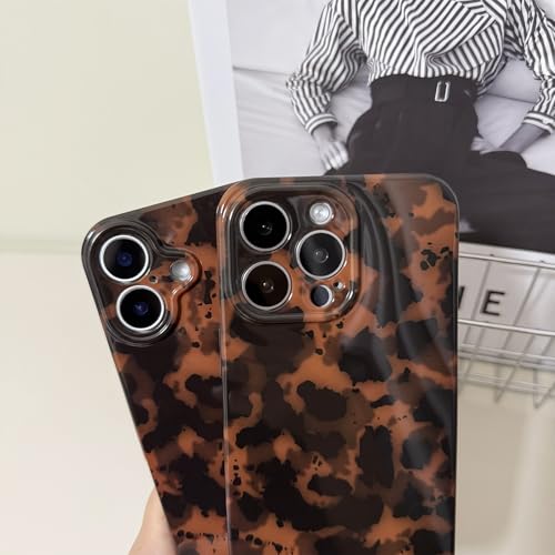 Coque léopard iPhone 16 Plus ambré haut de gamme antichoc ultra fine - 4