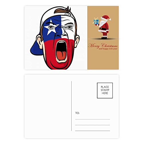 Masque maquillage drapeau Chili et Père Noël lot 20 cartes postales