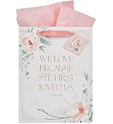 Christian Art Gifts Large Portrait Scripture Gift Bag for Women: He First Loved Us - Inspirationa...
