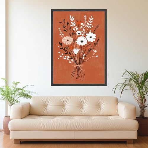 Toile rustique bouquet de fleurs pour illuminer un mur sombre sans éclat - 3