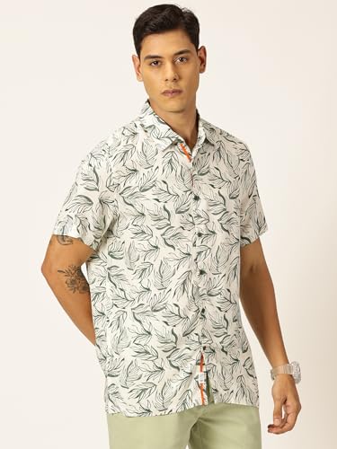 Image of Thomas Scott Men's | Printed | Half Sleeve | Regular Fit | Cotton Rayon | Spread Collar | Casual Shirt