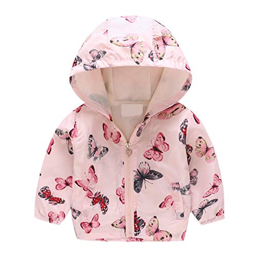 Baby Hoodie Jacket Outwear Floral Printed Zipper Spring Autumn Windproof Trench Coat