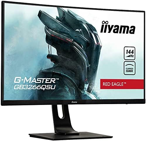 iiyama G-Master GB3266QSU-B1 Curved 1800R 32 Inch VA LCD, 144 z, 1 ms (MPRT), 2560 x 1440, FreeSync Premium, 2 x HDMI, 2 x Display Port, 2 x 5 W Speakers, HA Stand