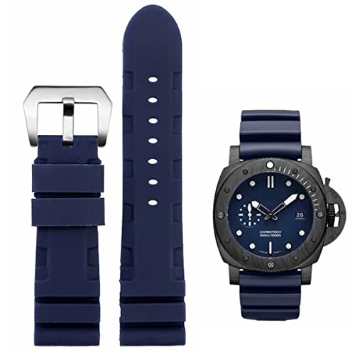 HEYOZURY Uhrenarmbänder für Panerai 22mm,24mm Premium Qualität Wasserdichtes Silikon Wählen Sie Farbe/Breite Gummibänder Gummi Ersatzbänder Uhrenarmbänder für Männer