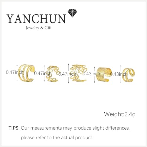 Image of Ear Cuffs Non Piercing 14K Gold Plated Ear Cuff Earrings for Women Trendy Clip on Cartilage Earring Stacks Non Pierced Adjustable Fake Earrings Set Jewelry Christmas Gift 2026 Stocking Stuffers