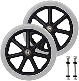 2PCs Wheels Replacement for Wheelchairs, 8" x 1" Rollator Wheels, Anti-Slip Replacement Casters Roll