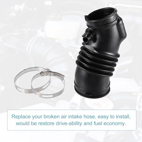 Uxcell A23080800UX0177 Air Cleaner Intake Hose With Stainless Steel Hose Clamps For Honda Pilot 2009-2015 Black thumb #6