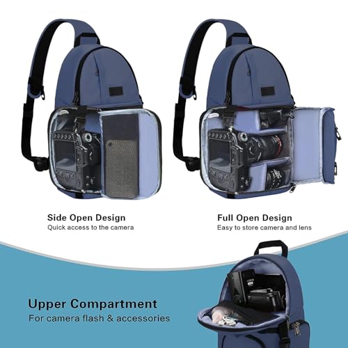 Bolso cámara MOSISO tipo sling, azul acero miniatura 2