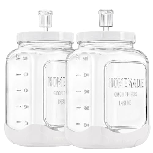 FavorFlavor 2pcs 1.5 Gallon Glass Fermentation Jar with Airlock Lid