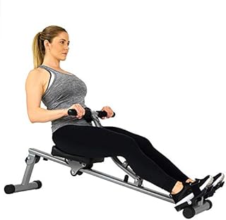 Sunny Health & Fitness SF-RW1205 12 Adjustable Resistance Rowing Machine Rower w/ Digital Monitor