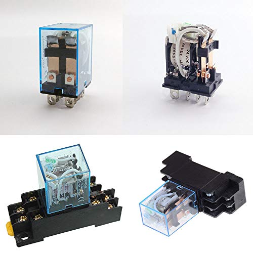 Ximimark 5Sets DC 12V Coil Power Relay LY2NJ HH62P JQX-13F DPDT 8 Pin 10A With Socket Base