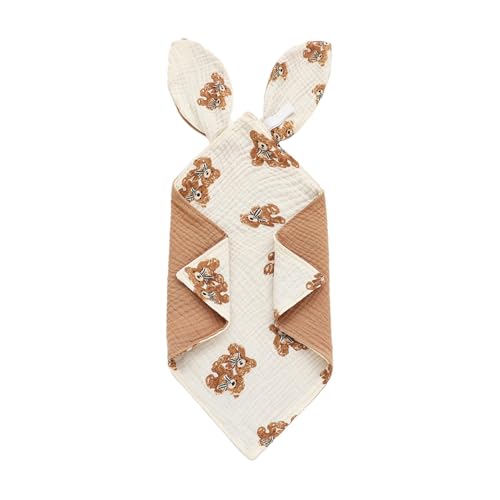 Tejido de eructo para bebé, eructo para bebé para mayor comodidad,12X12 pulgadas bebé pañuelo babero bebé roto | Toalla de eructo suave orejas de conejo, baberos doble capa para bebé para niños