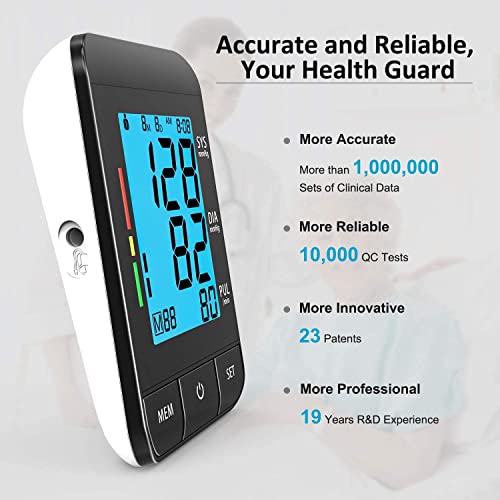 Joophys Blood Pressure Monitor Upper Arm, 9-17'' & 13-21'' Extra Large Xl Cuffs, Clinical Accurate Bp Machine, Large Lcd Screen With Date & Time, 4 Aaa Batteries Included #TOP1