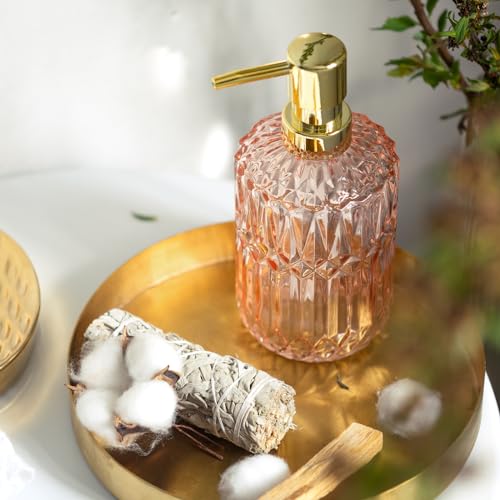 image for EMPO Clear Glass Soap Dispenser with ABS Plastic Pump, Crystal Lotion 