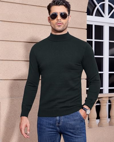 Alimens & Gentle Men's Mock Turtleneck Long Sleeve Soft Lightweight Casual Slim Fit Pullover Stretch Knit Top3