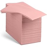 Linen-Feel Colored Paper Napkins - Decortive Cloth-Like Mellow Rose Dinner Napkins - Soft And Absorbent. For Kitchen, Party, Wedding, Bathroom Or Any Occasion. (Pack of 100)