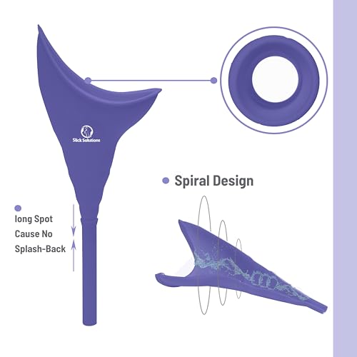 Slick- Female Urination Device, Blue Magenta Female Urinal for Women, Pee Funnel for Women, Womens Pee Funnel, Portable Urinal for Women, Female Pee Funnel, Womens Urinal Funnel, Womens Urinall