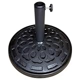 Faboer 13kg Round Parasol Base – Heavy Duty Sun Umbrella Stand Holder, Cast Iron Effect, Weatherproof Concrete Weight for Outdoor Garden Patio – Black - Image 6
