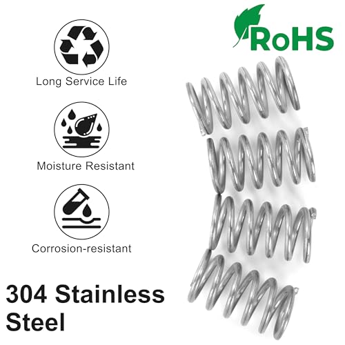GUNGY Druckfeder Edelstahl Feder Druckfedern 35mm Drahtdurchmesser 2,5mm Außendurchmesser 20mm Länge 35mm Maximale Federkraft 15,8kg 4 Stück