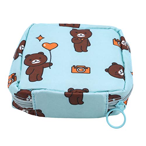 Bolsa de almacenamiento para toallas sanitarias con oso azul miniatura 4