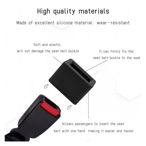 Image of Augeny 2PCS Seat Belt Buckle Holder, Silicone Auto Rear Seatbelt Buckle Booster to Makes Receptacle Stand Upright for Easy Access, Universal Vehicle Seatbelt Buckle for Kids (Black)