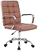 CLP Sedia Ufficio Deli Pro In Similpelle I Sedia Girevole Imbottita E Trapunta I Sedia Scrivania Elegante, Colore:marrone chiaro