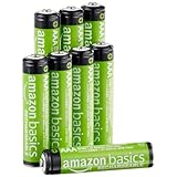 Amazon Basics confezione da 8 batterie AAA NiMH Performance ricaricabili, 800 mAh, 1,2 V, ricaricabili fino a 1000 volte, precaricate