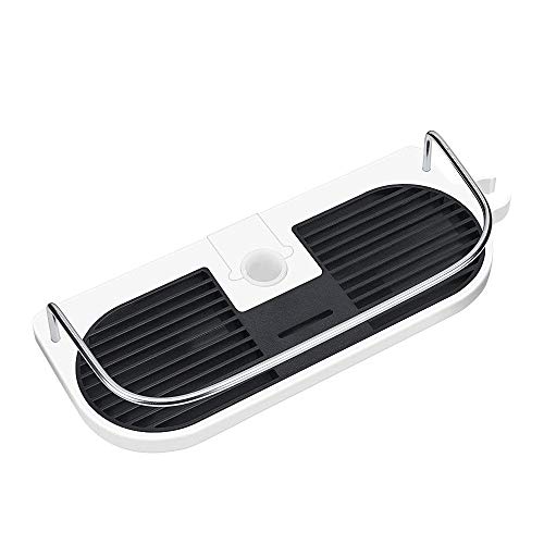 Eyand Ducha Ajustable del Carrito de la Ducha Bar No Perforar No Rust Plataforma de baño Organizador de Cabezal de Ducha, champú, jabón Titular, en Forma telescópica Polo 18-25mm Cover