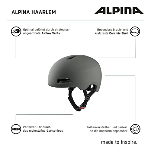 Foto von Alpina HAARLEM - Robuster, Individuell Anpassbarer & Leichter Urban Fahrradhelm Für Erwachsene, Coffee-Grey matt, 57-62 cm