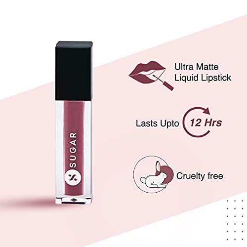 Image of SUGAR Cosmetics Smudge Me Not Liquid Lipsticks for Women | Transferproof & Waterproof | Lasts 12+ Hours | Matte Lipstick | 1.1ml - 38 Dose Of Rose