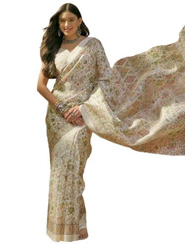 Image of SIRIL Women's Cotton Printed Saree With Unstitched Blouse Piece