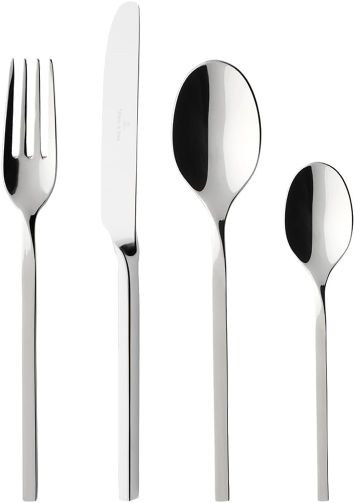 Villeroy & Boch 12-6338-9030 NewWave New Wave Service, 24, Multi-Pieces Cutlery Set MaofFrom High-Quality Stainless Steel for up to 6 People, Dishwasher Safe, Gloss