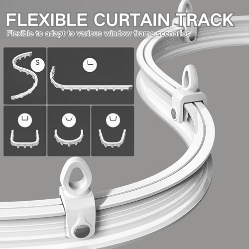 Tringle à rideau flexible pour optimiser les petits espaces et les angles difficiles de 1,6 m