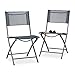 Produktbild Relaxdays Klappstuhl Balkon 2er Set, Metall, Kunststoff, Gartenstuhl HBT: 87 x 55 x 48 cm, Balkonklappstuhl, anthrazit, Grau